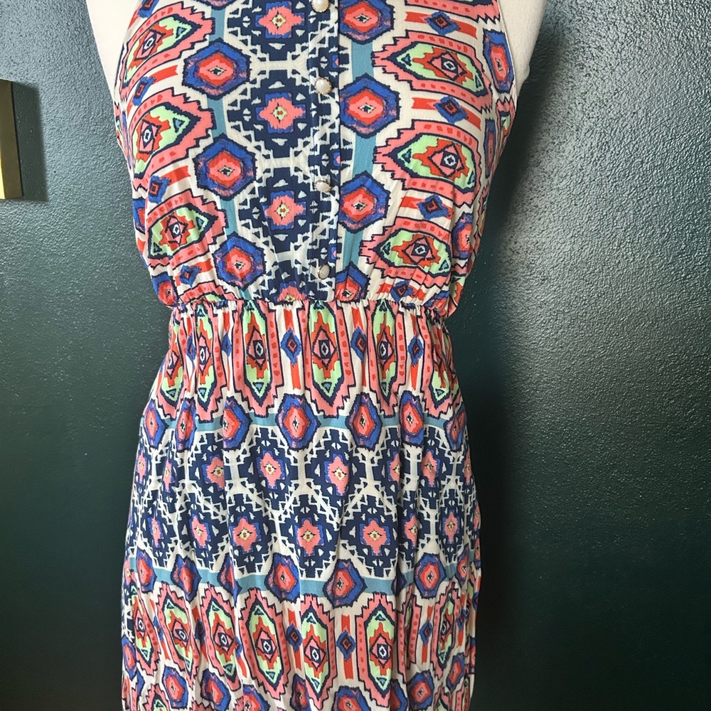 Colorful Geometric Print Dress
